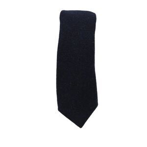 Peter Elliot Mens Skinny Necktie Navy Blue Wool Blend